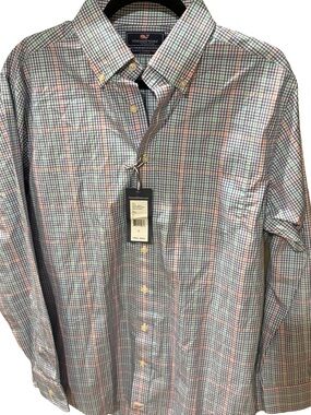 Vineyard Vines Azimuth Check shirt - men’s checkered button down shirt indigo